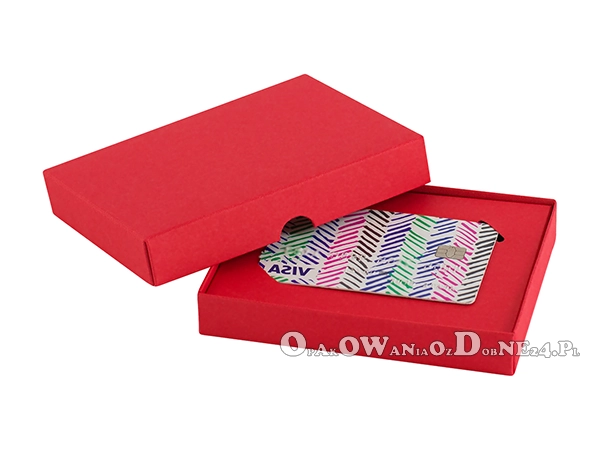 czerwone pudełko na kartę podarunkową, rabatową, voucher