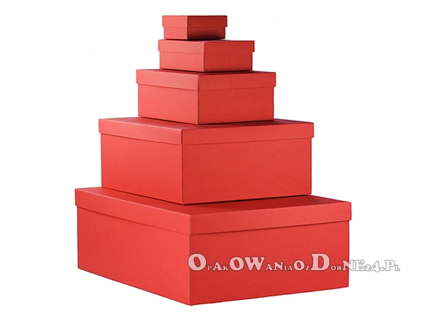czerwone pudełka prezentowe, pudełko ozdobne